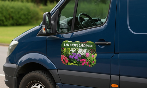 Custom shaped contour cut vehicle magnet